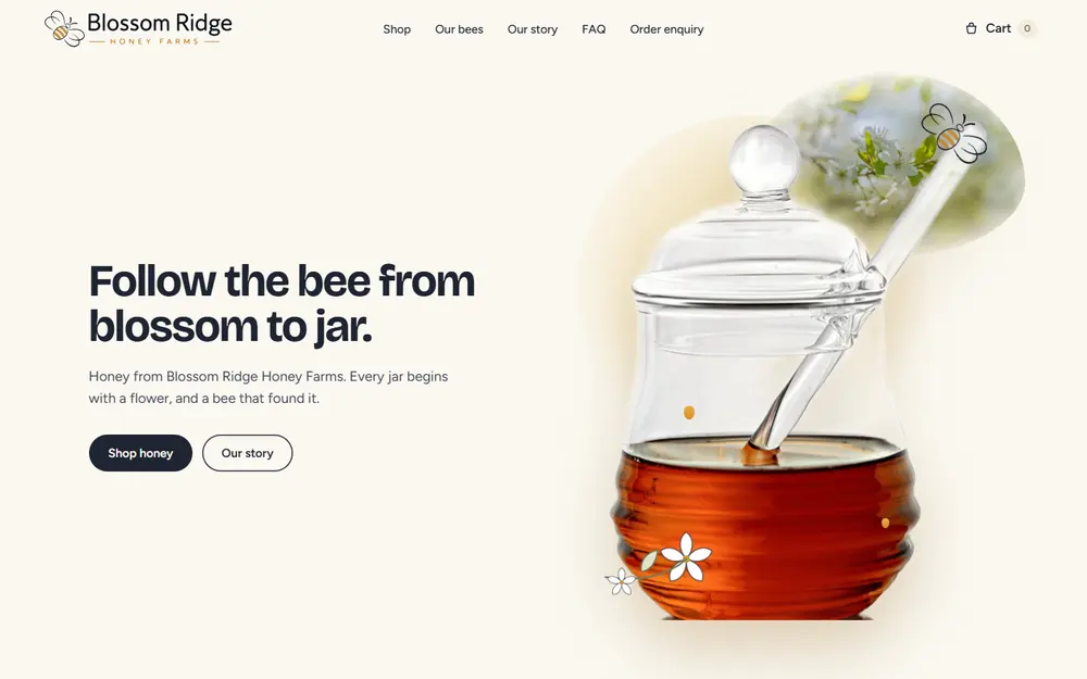Blossom Ridge Honey Farms website