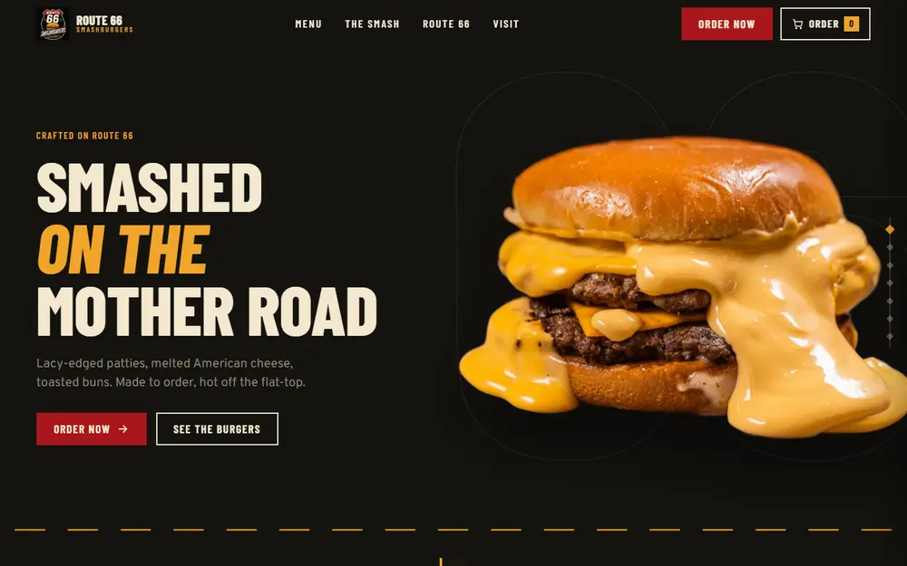 Route 66 Smashburgers website